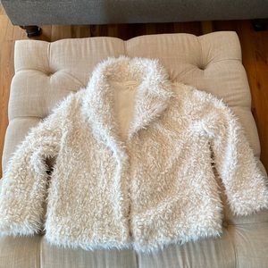 Womens jacket. Size M/L off white fluffy.